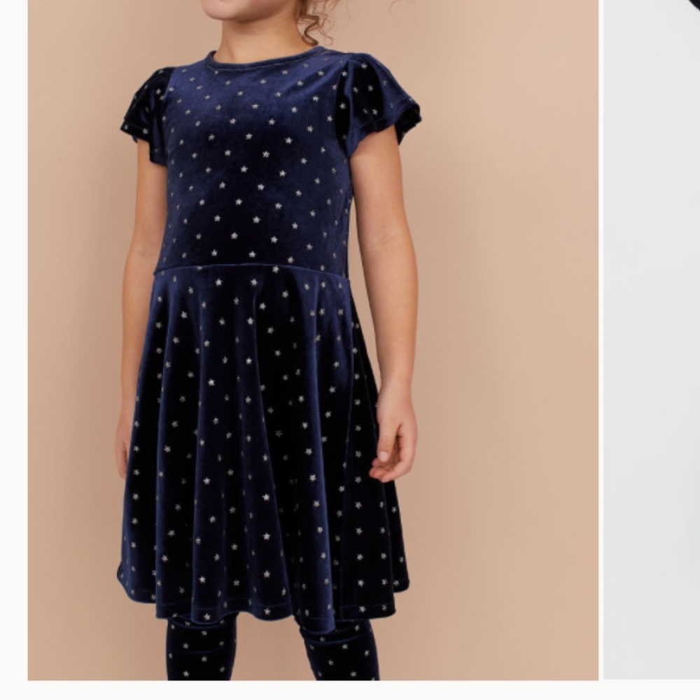 H&M Glittery Star Velour Dress (Girl)